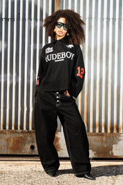 Bigall Denim “NEW MONEY” Back Logo Black Raw