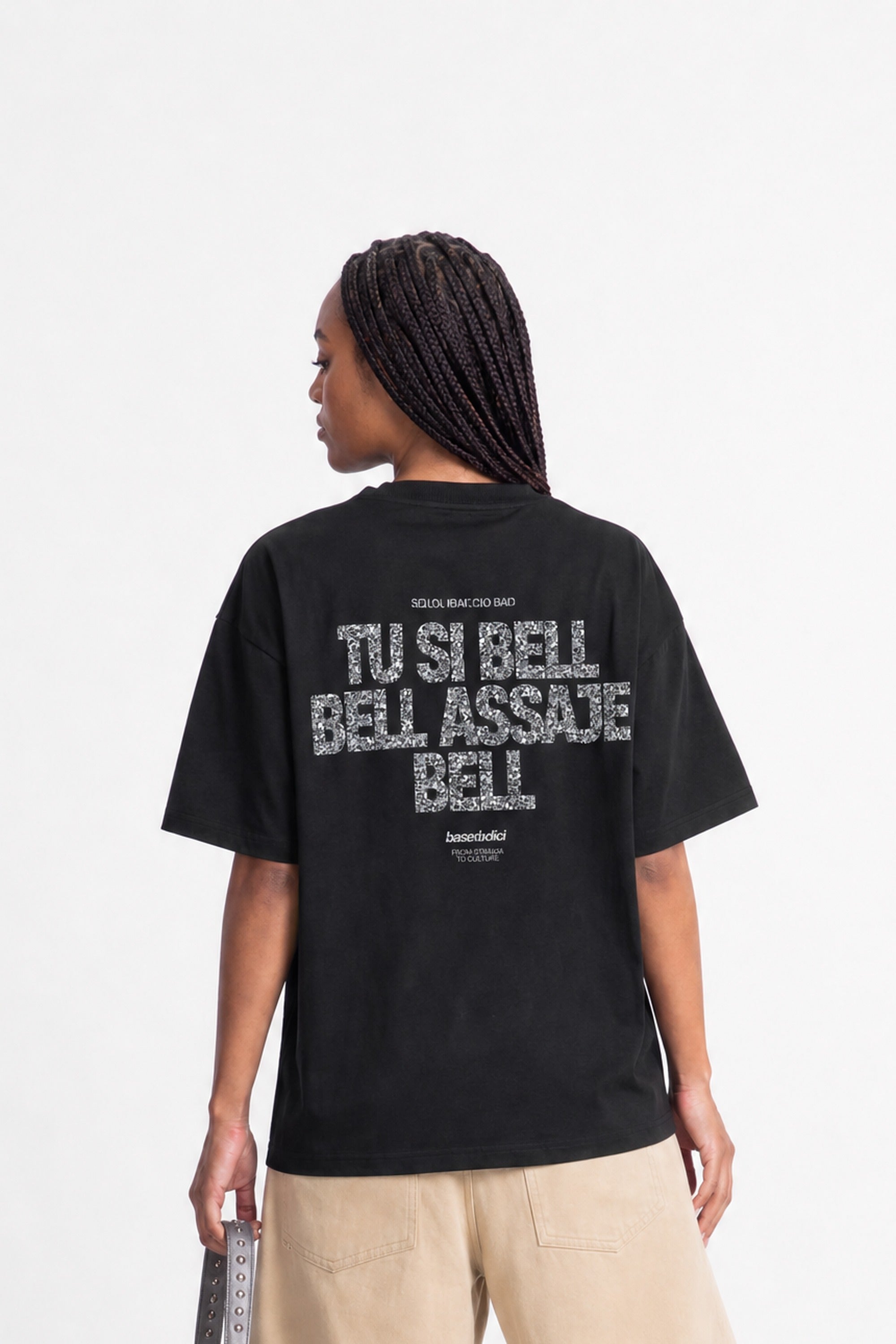 T-Shirt "COPY&PASTE" TU SI BELL BELL Black/Glitter
