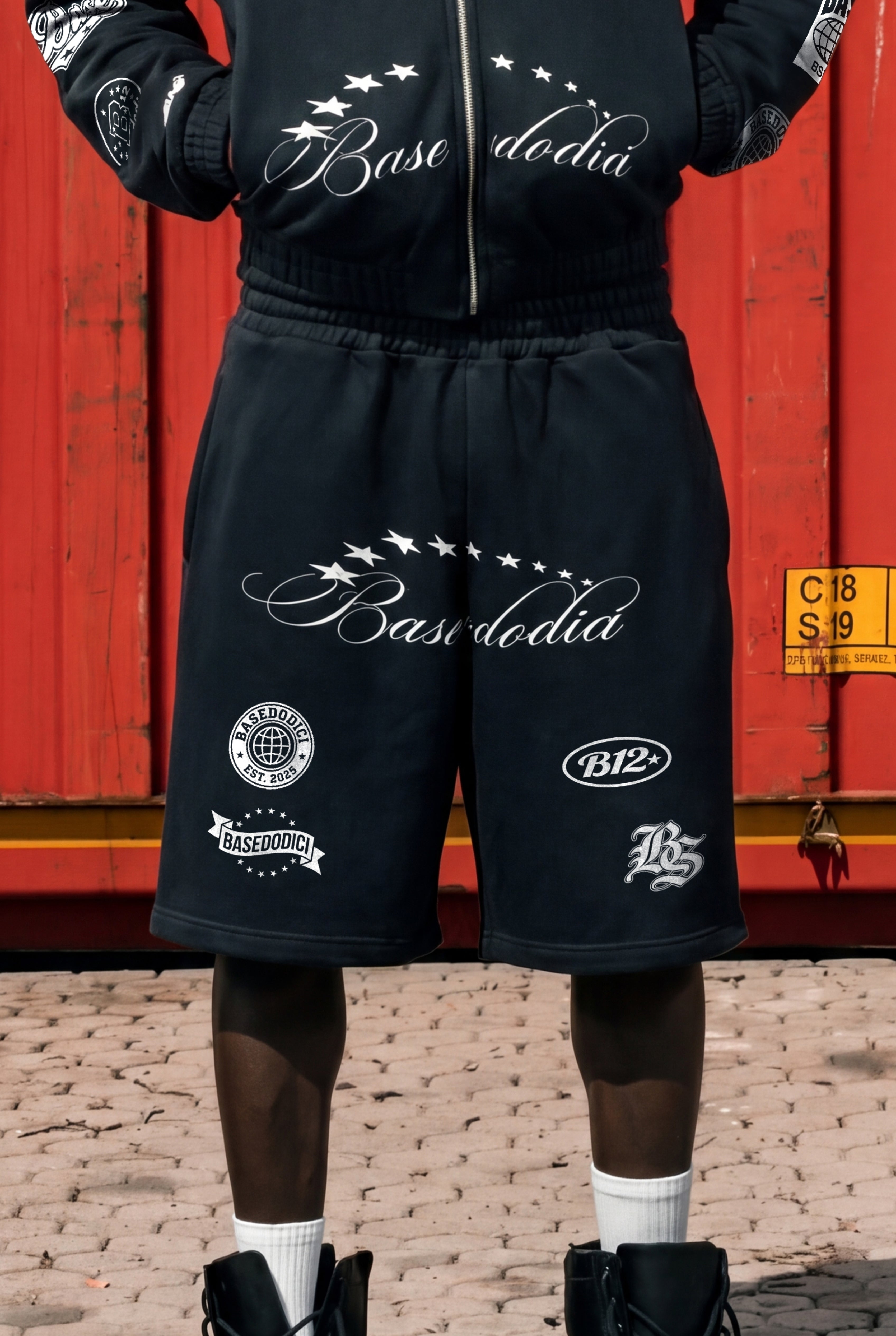 Fleece Jorts "LAST DELIVERY" Black