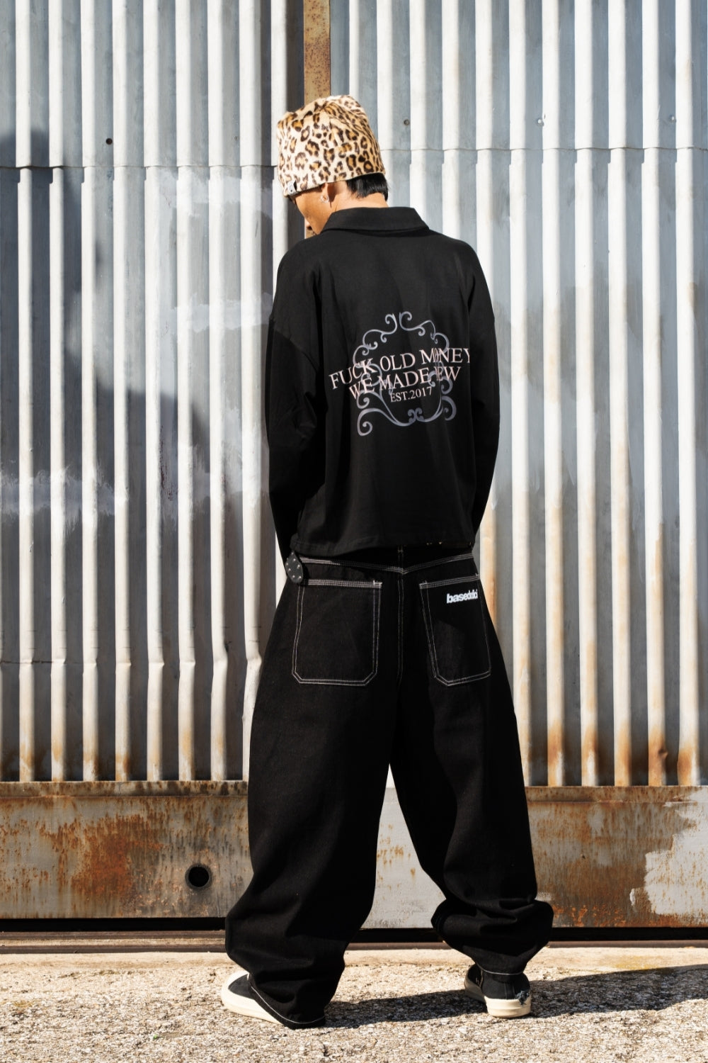 Polo Longsleeve "NEW MONEY” FCK Black