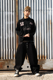 Polo Longsleeve "NEW MONEY” FCK Black