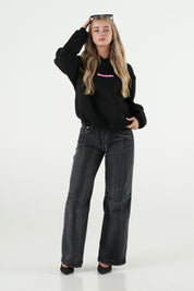 Hoodie "B12LAB" Tarantella Black/PinkGlitter