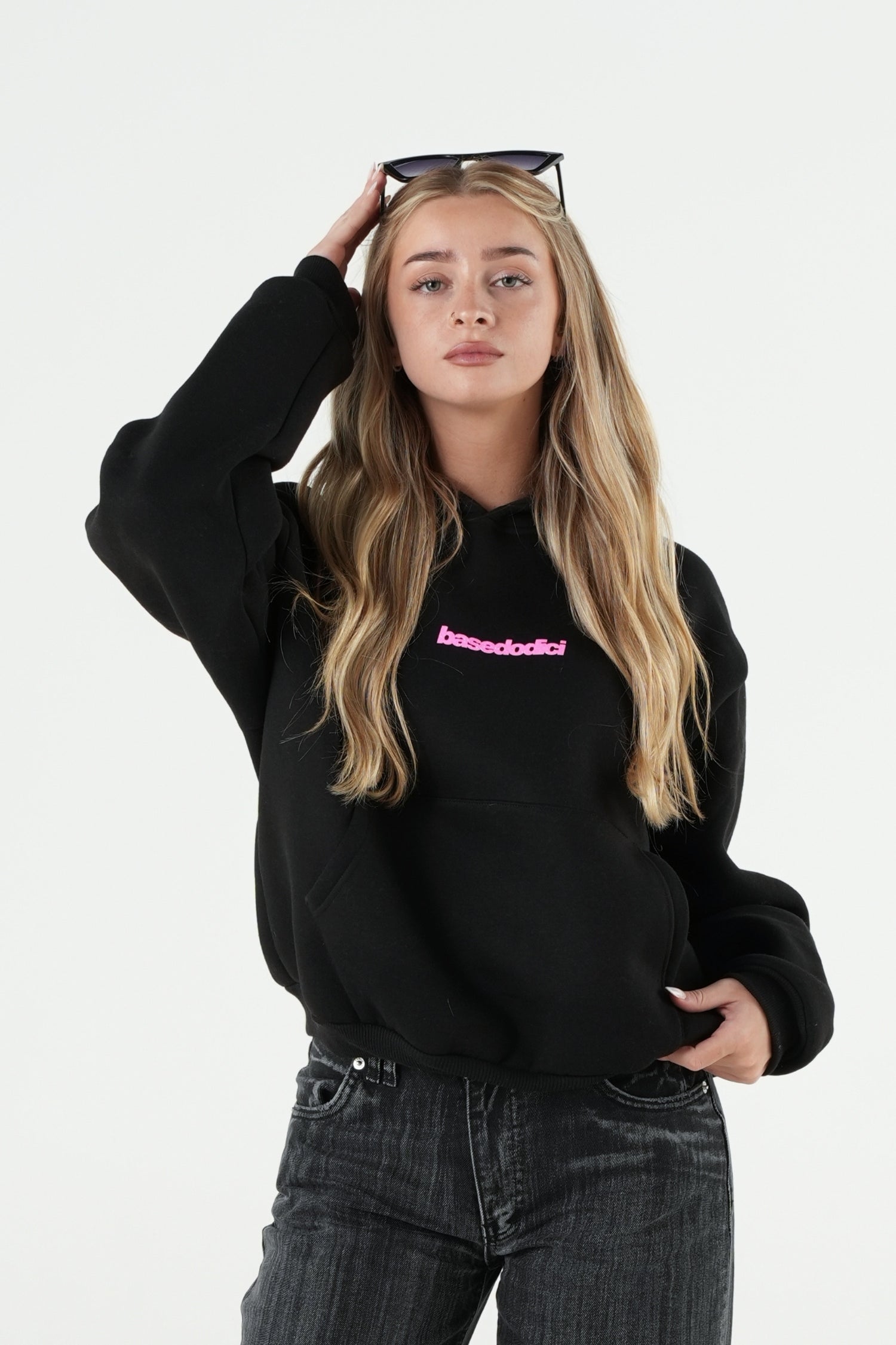 Hoodie "B12LAB" Tarantella Black/PinkGlitter