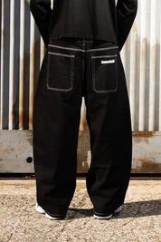 Bigall Denim “NEW MONEY” Back Logo Black Raw
