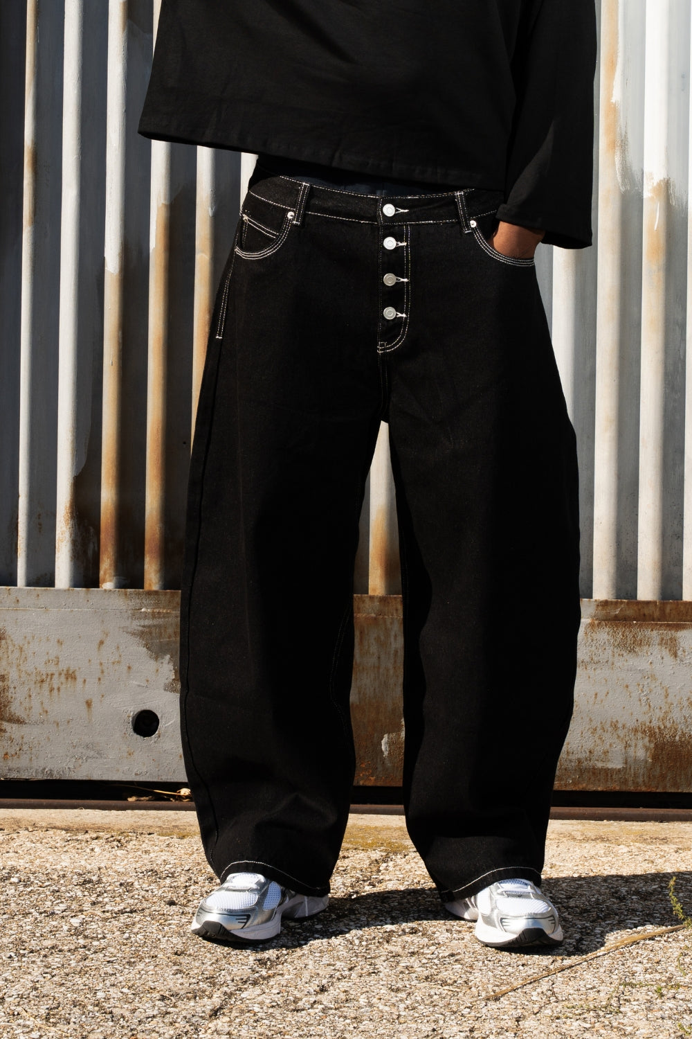 Bigall Denim “NEW MONEY” Back Logo Black Raw