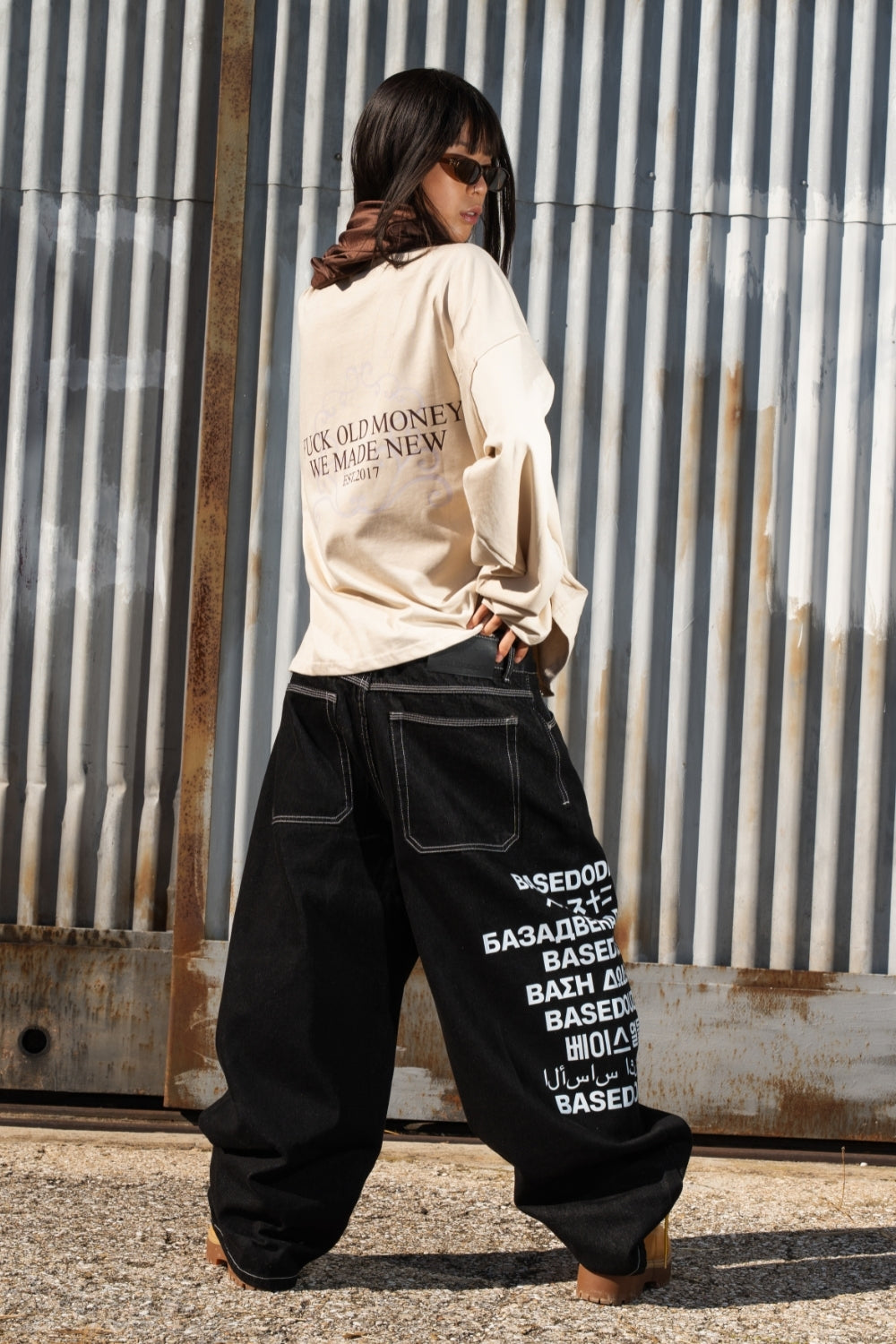 Polo Longsleeve "NEW MONEY” FCK Beige