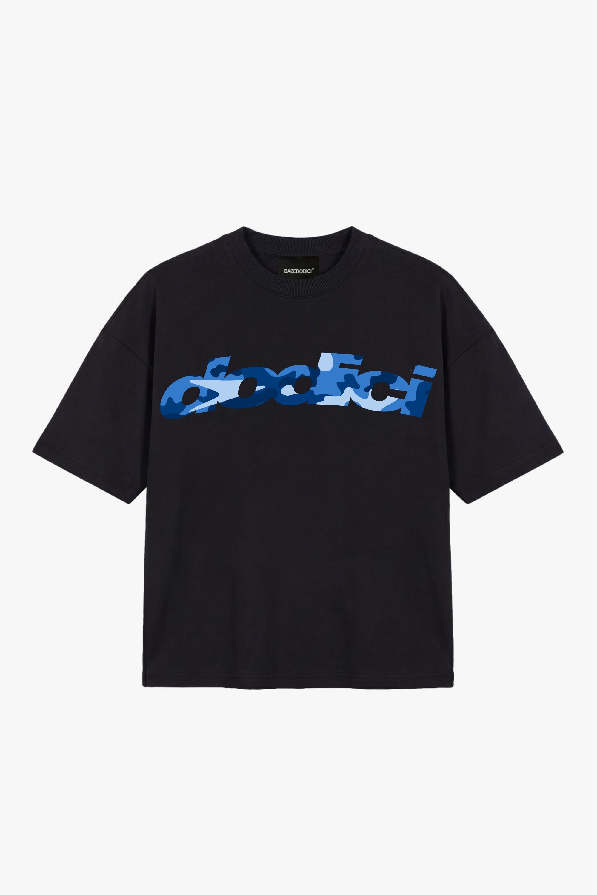 "CAMO4PLAYERS" Front DODICI T-Shirt Black/CamoBlue