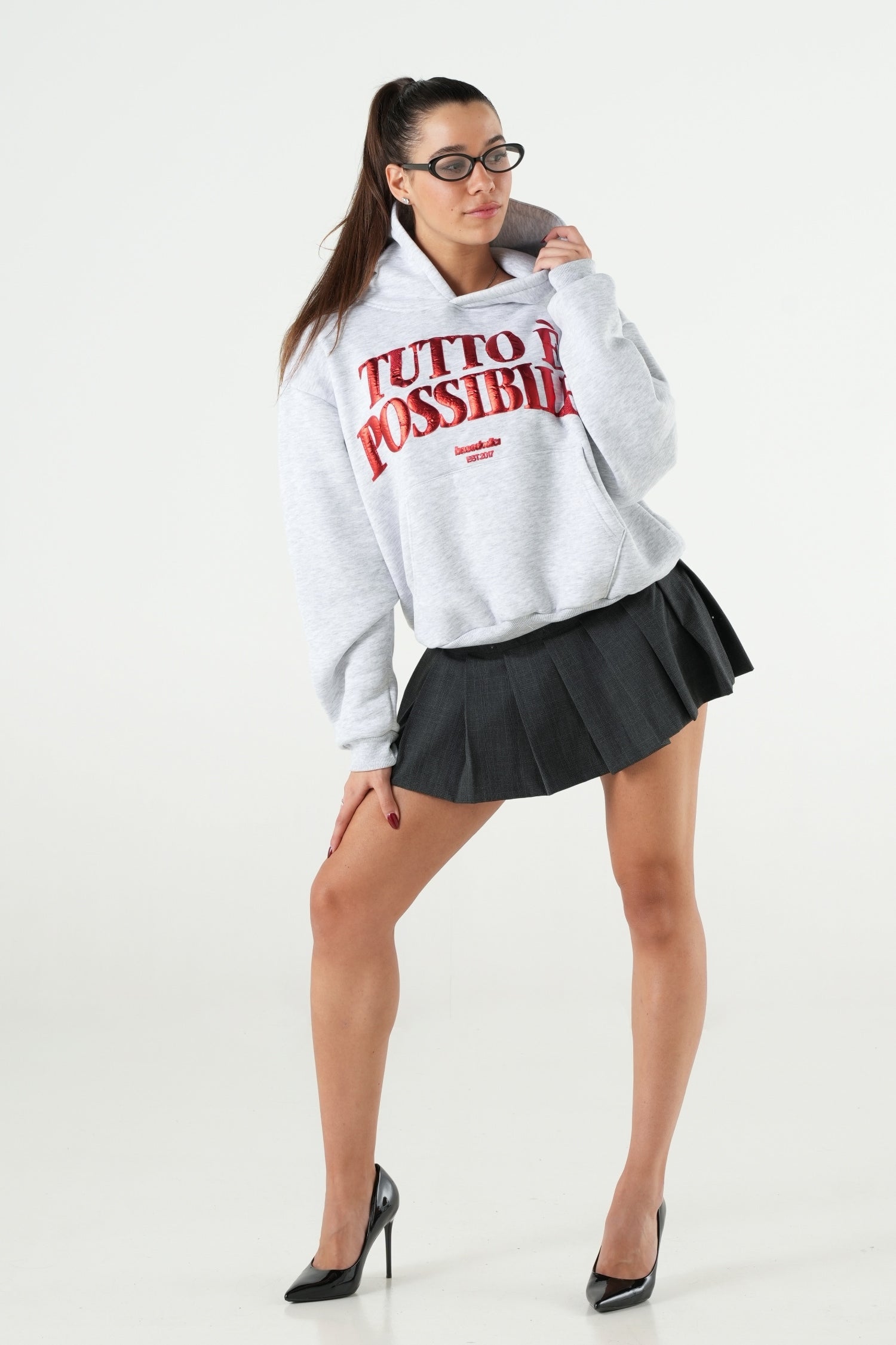 Hoodie "B12LAB" TuttoèPossibile AshGrey/RedPuff
