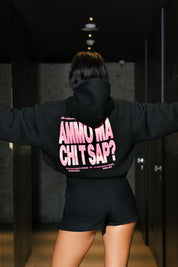 Hoodie "AMMO" CHI'T'SAP Black/Glitter Bubble Pink