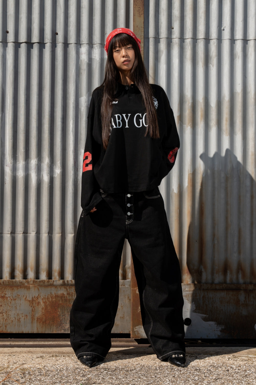 Polo Longsleeve "NEW MONEY" Baby Goat Black