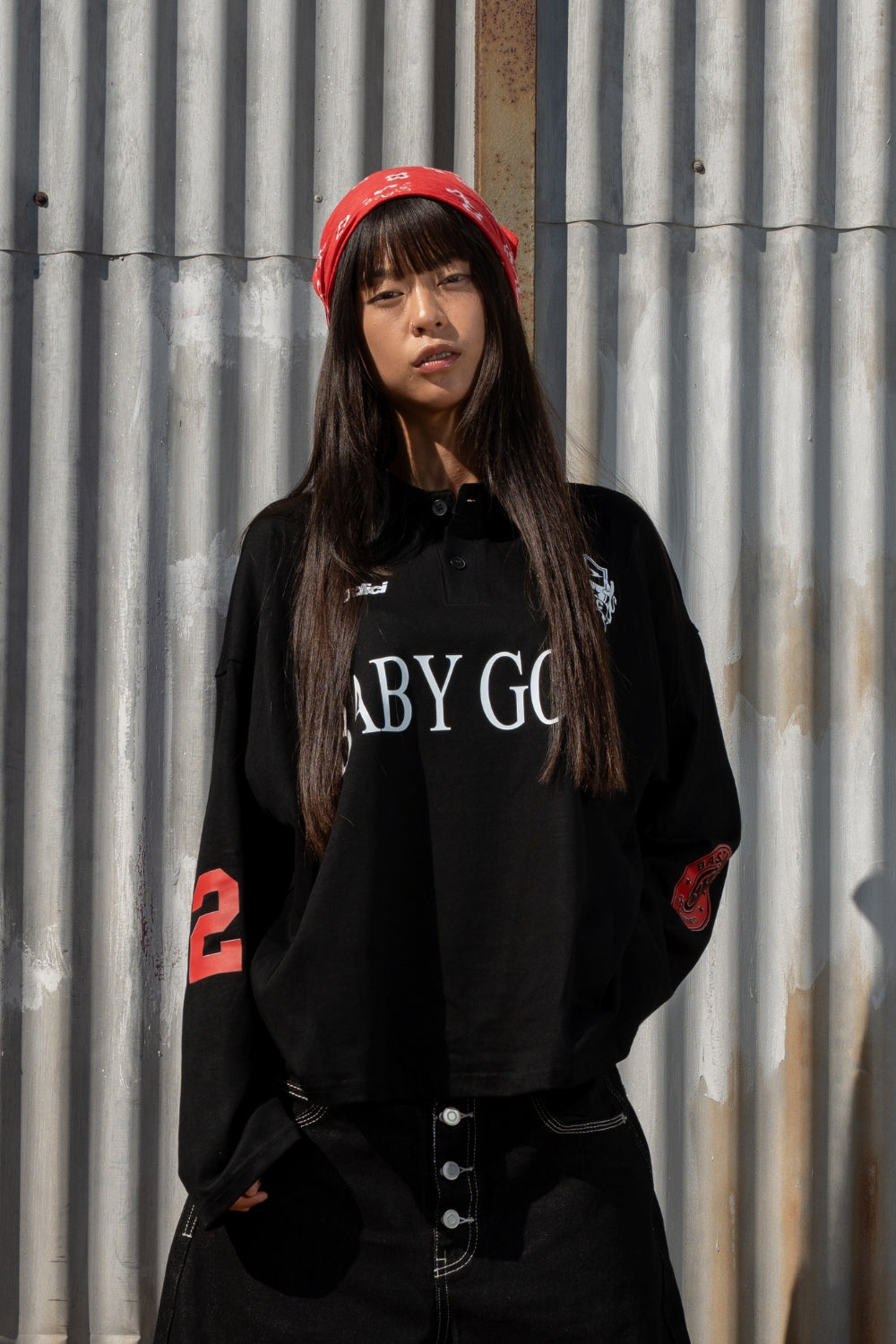 Polo Longsleeve "NEW MONEY" Baby Goat Black