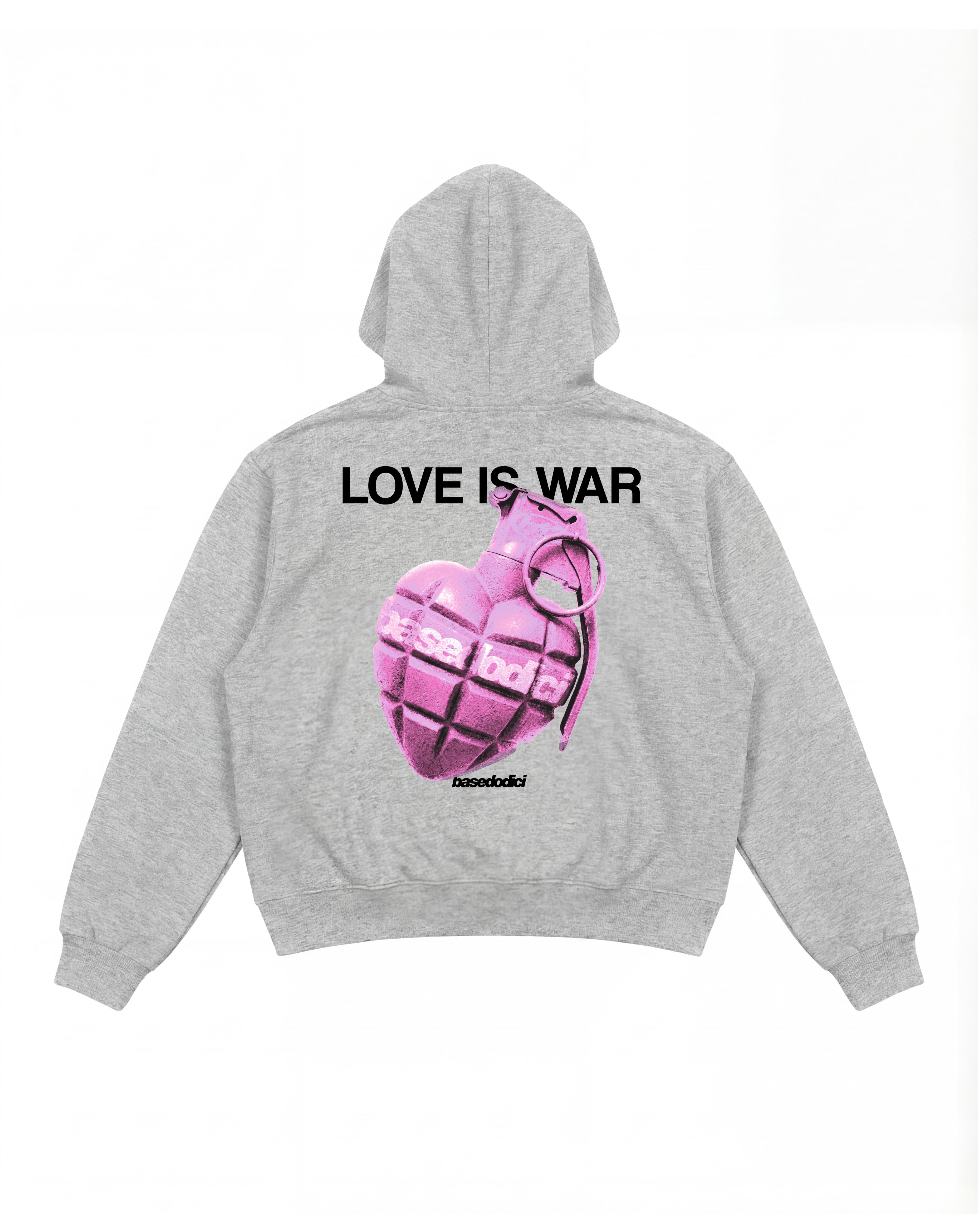 Hoodie "VALENTINE" LoveIsWar AshGrey
