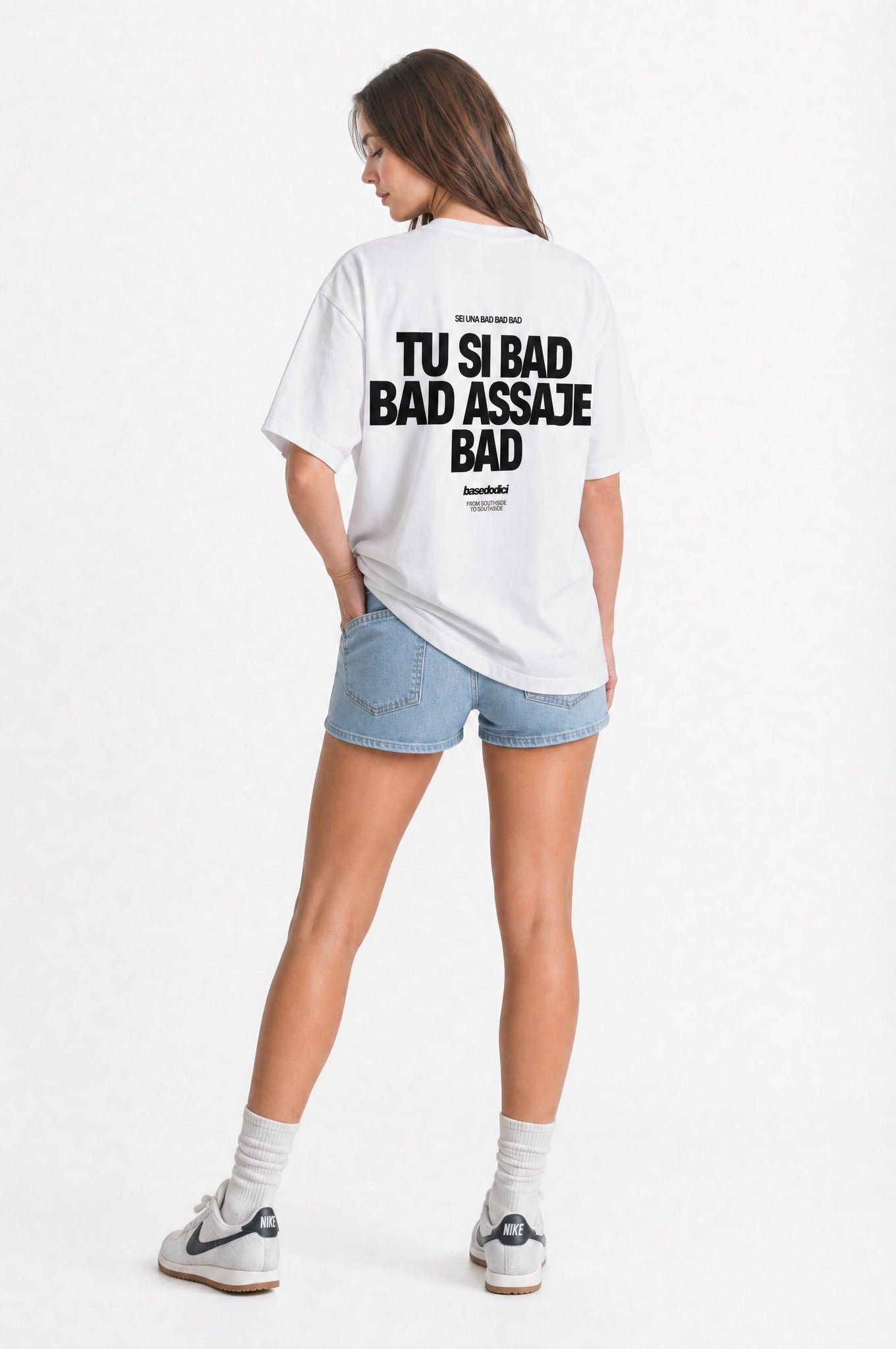 T-Shirt "COPY&PASTE" TU SI BAD BAD White/Black