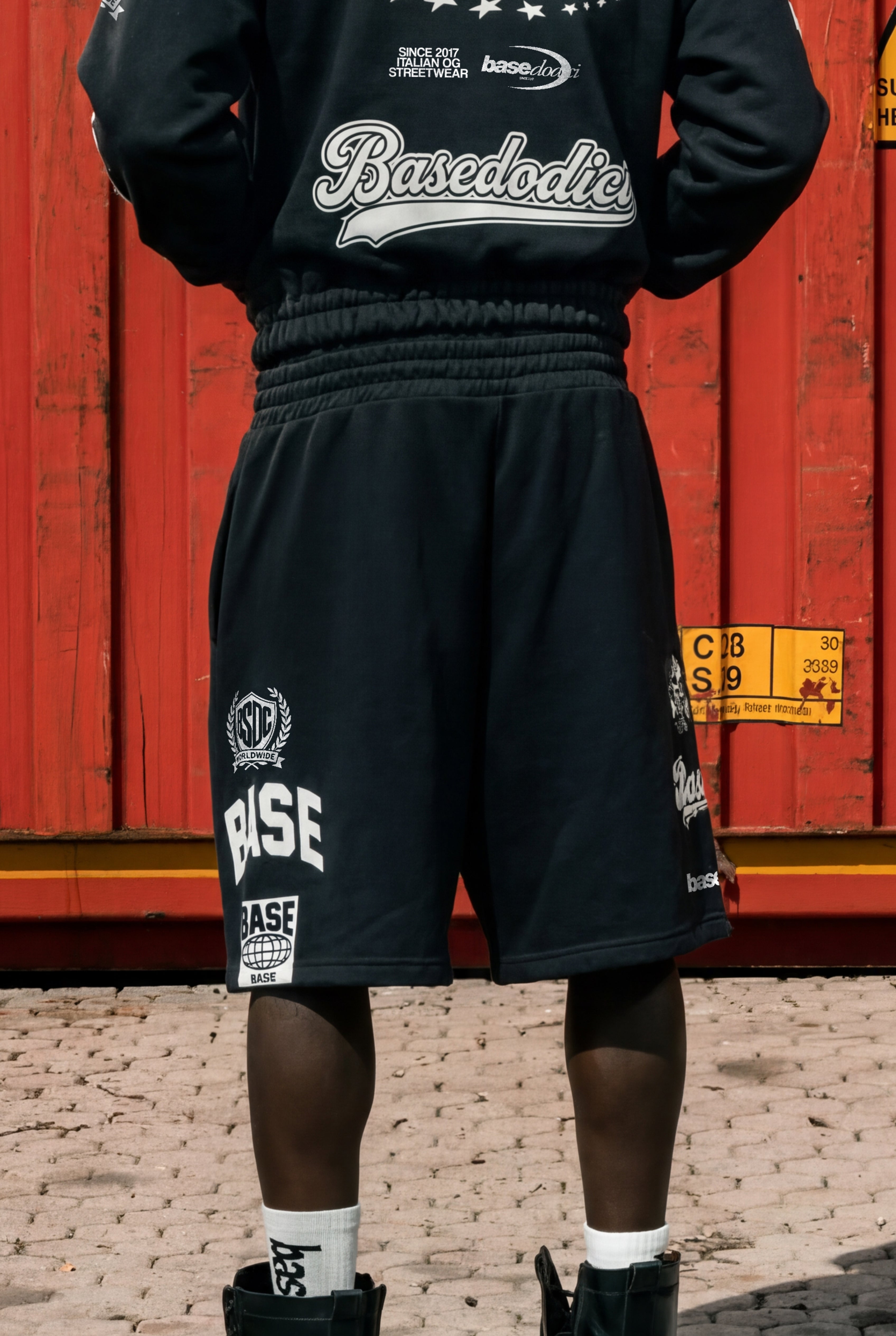 Fleece Jorts "LAST DELIVERY" Black