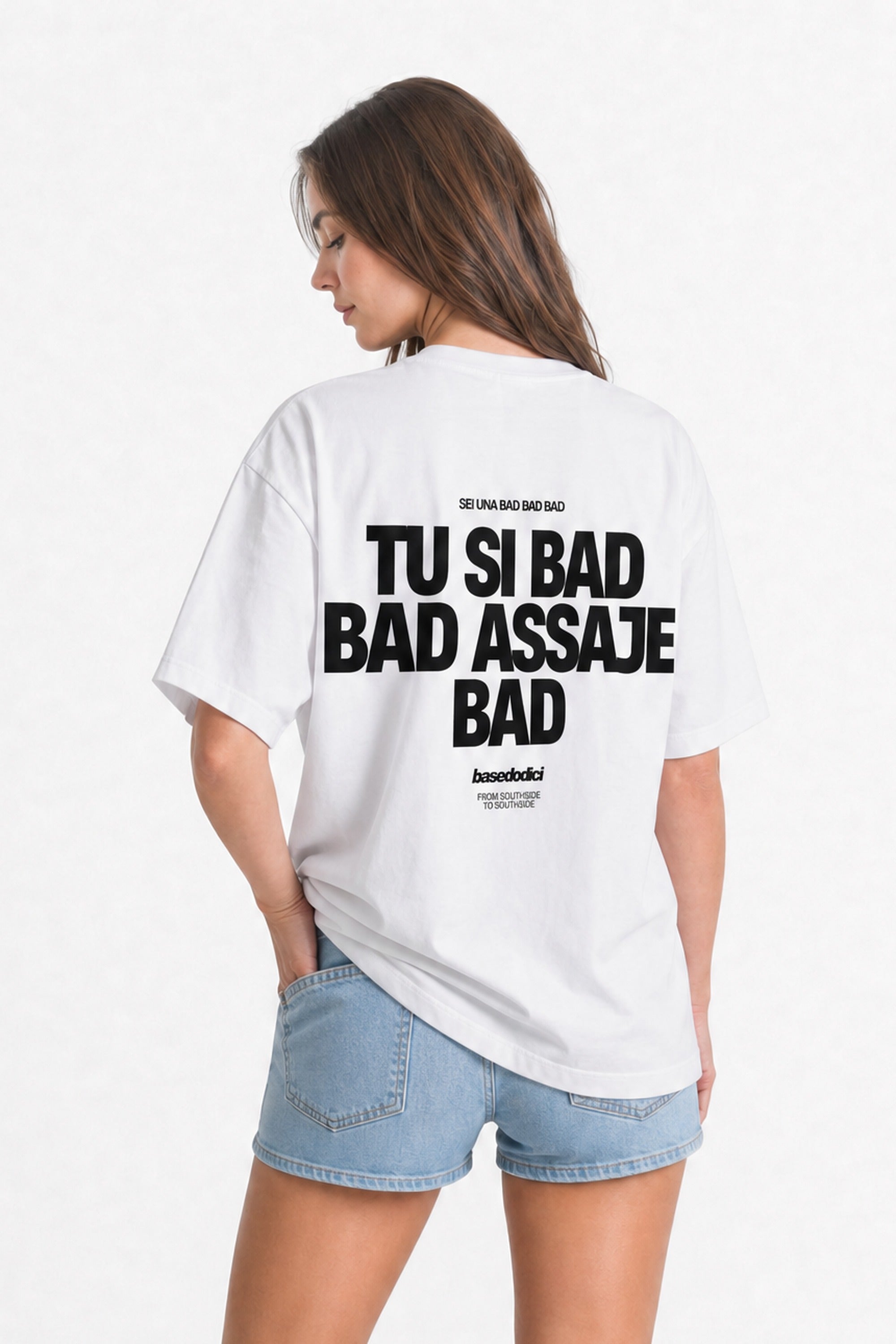 T-Shirt "COPY&PASTE" TU SI BAD BAD White/Black