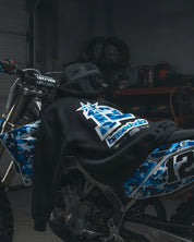 Hoodie "CAMO4PLAYER" Back 12 Black/CamoBlue