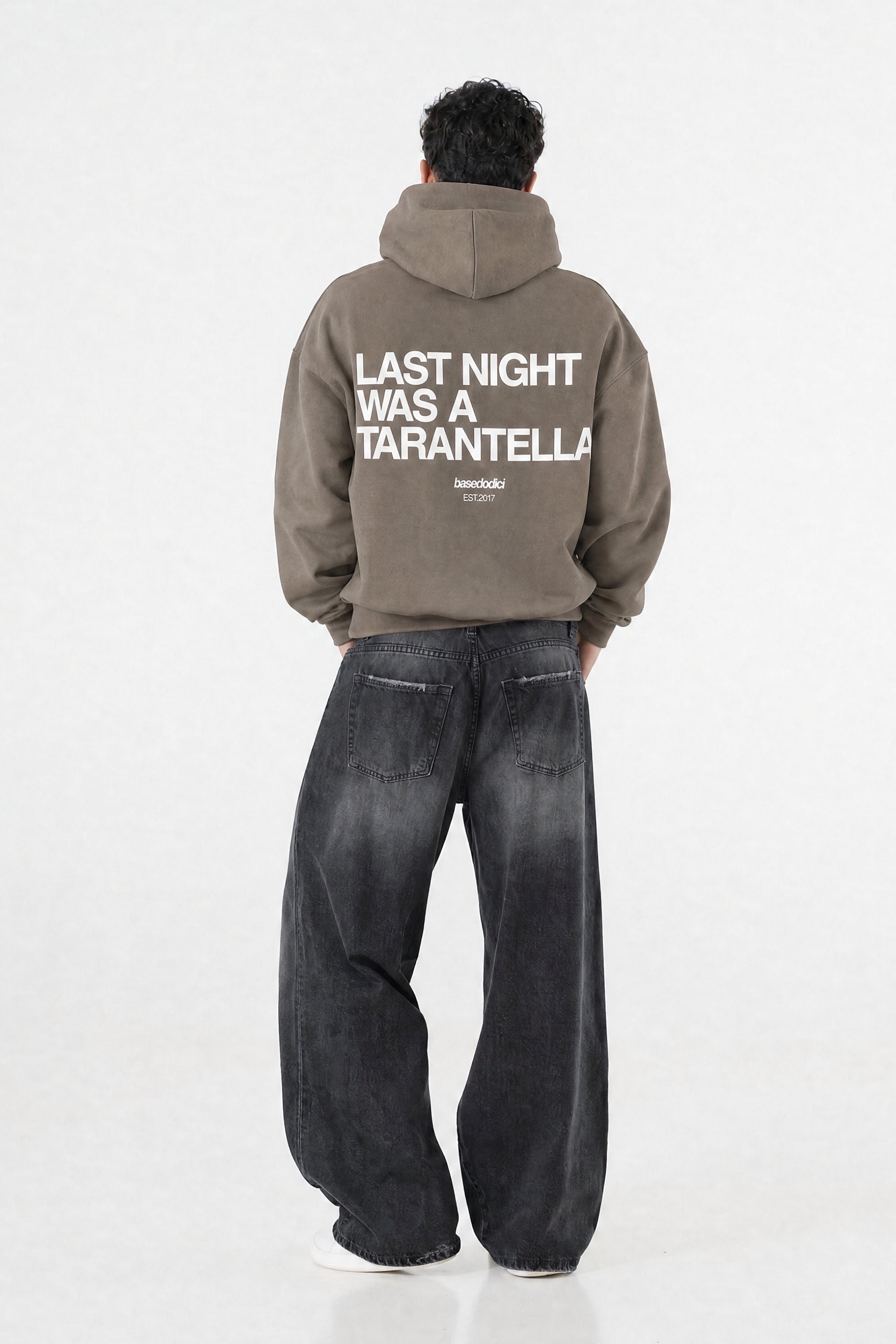 Hoodie "B12LAB" Tarantella Brown/White