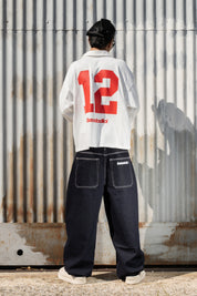 Polo Longsleeve "NEW MONEY" Don’t Fomo White