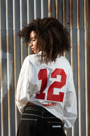Polo Longsleeve "NEW MONEY" Don’t Fomo White