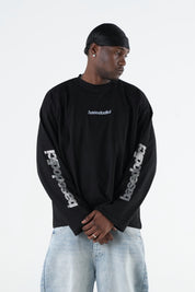 Longsleeve "VALENTINE" FrontLogos Strass/Black