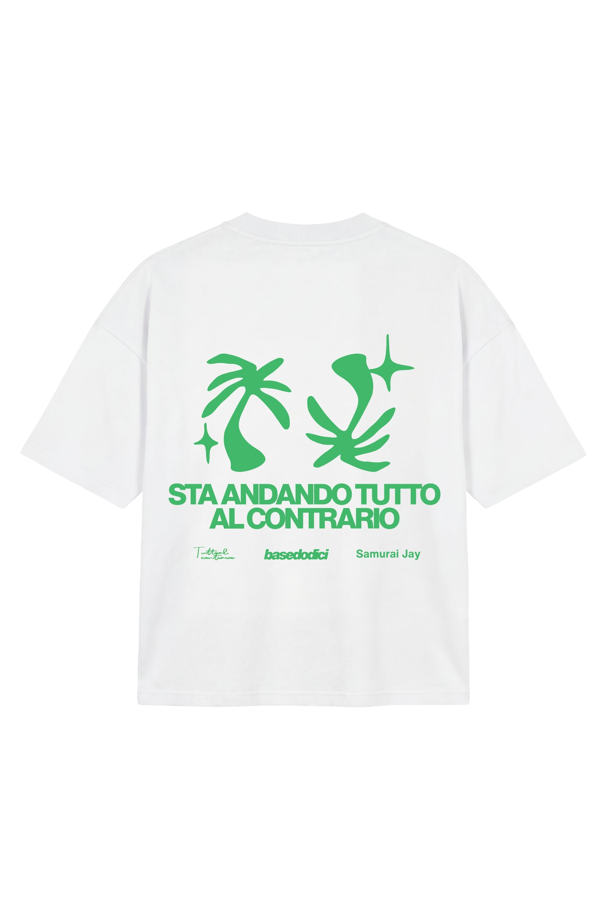 T-Shirt "SAMURAIJAYxBASEDODICI" TuttoSbagliato White/Green
