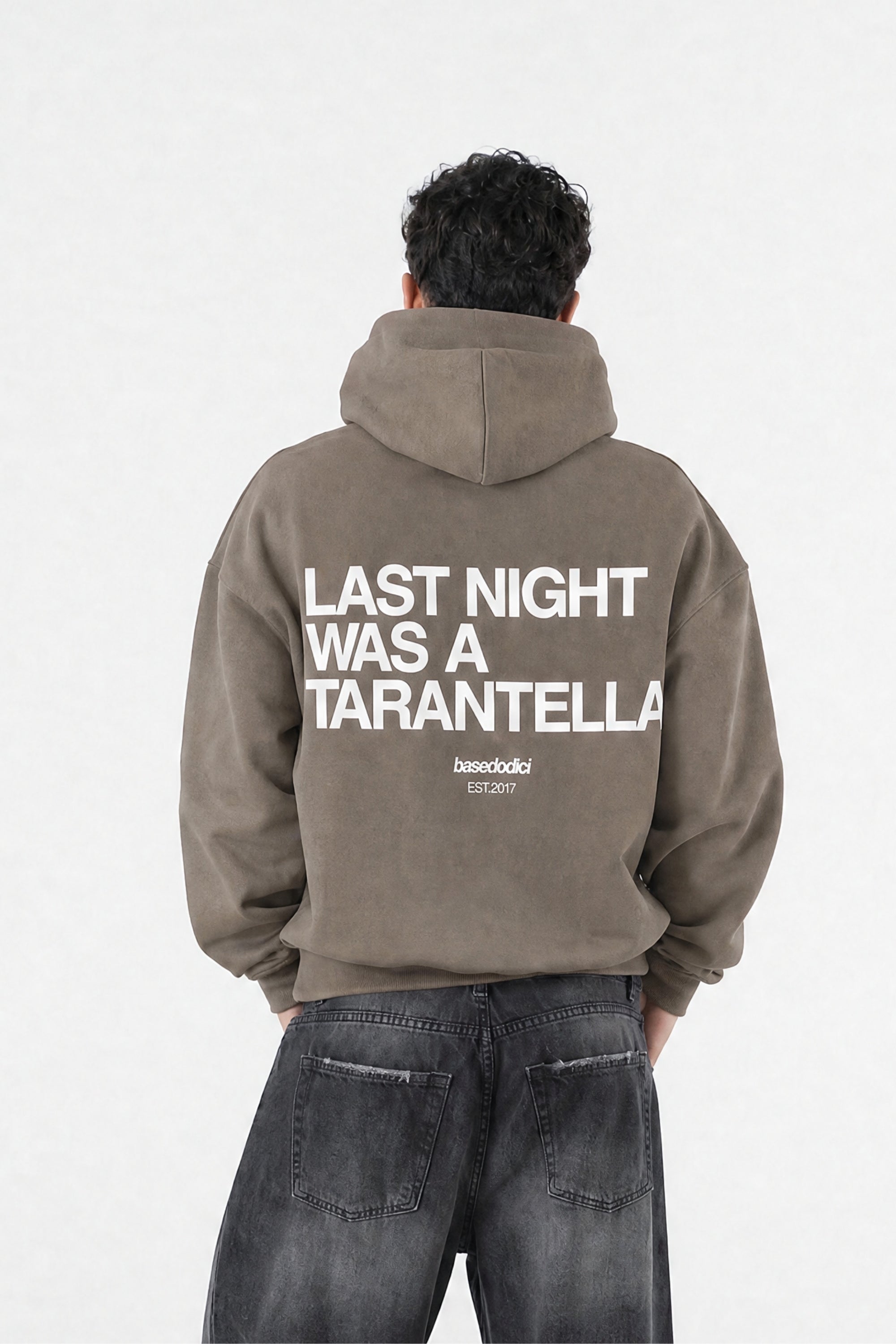 Hoodie "B12LAB" Tarantella Brown/White