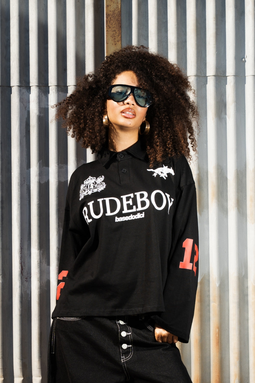 Polo Longsleeve "RUDEBOY LDN" 12 Black