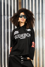 Polo Longsleeve "RUDEBOY LDN" 12 Black