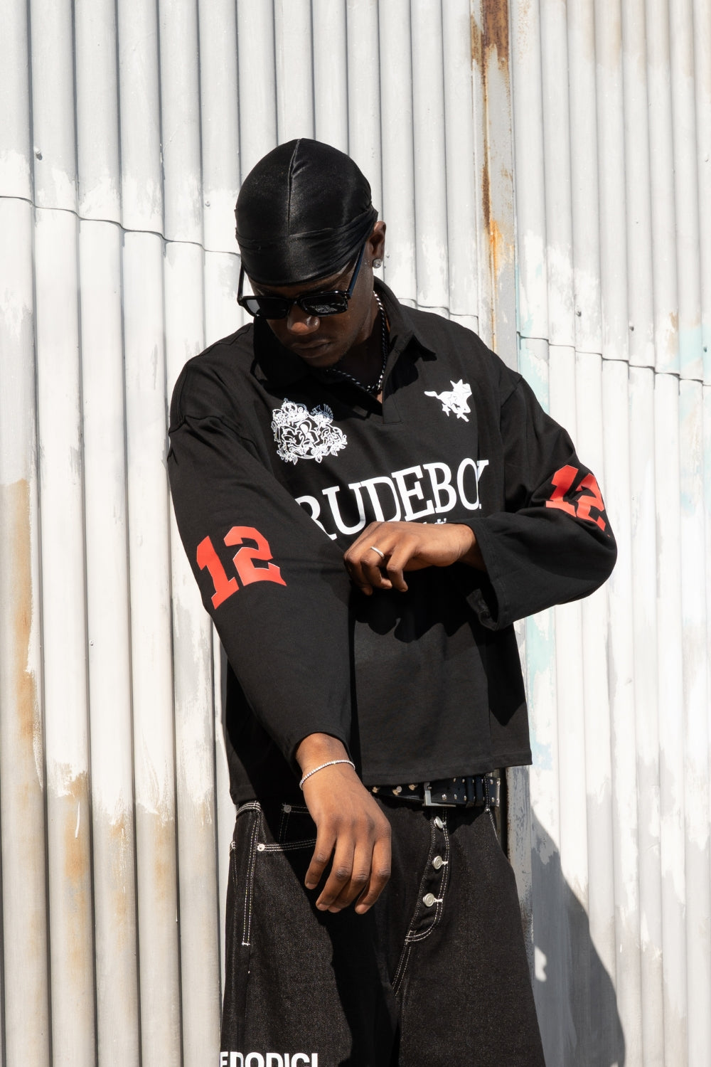 Polo Longsleeve "RUDEBOY LDN" 12 Black