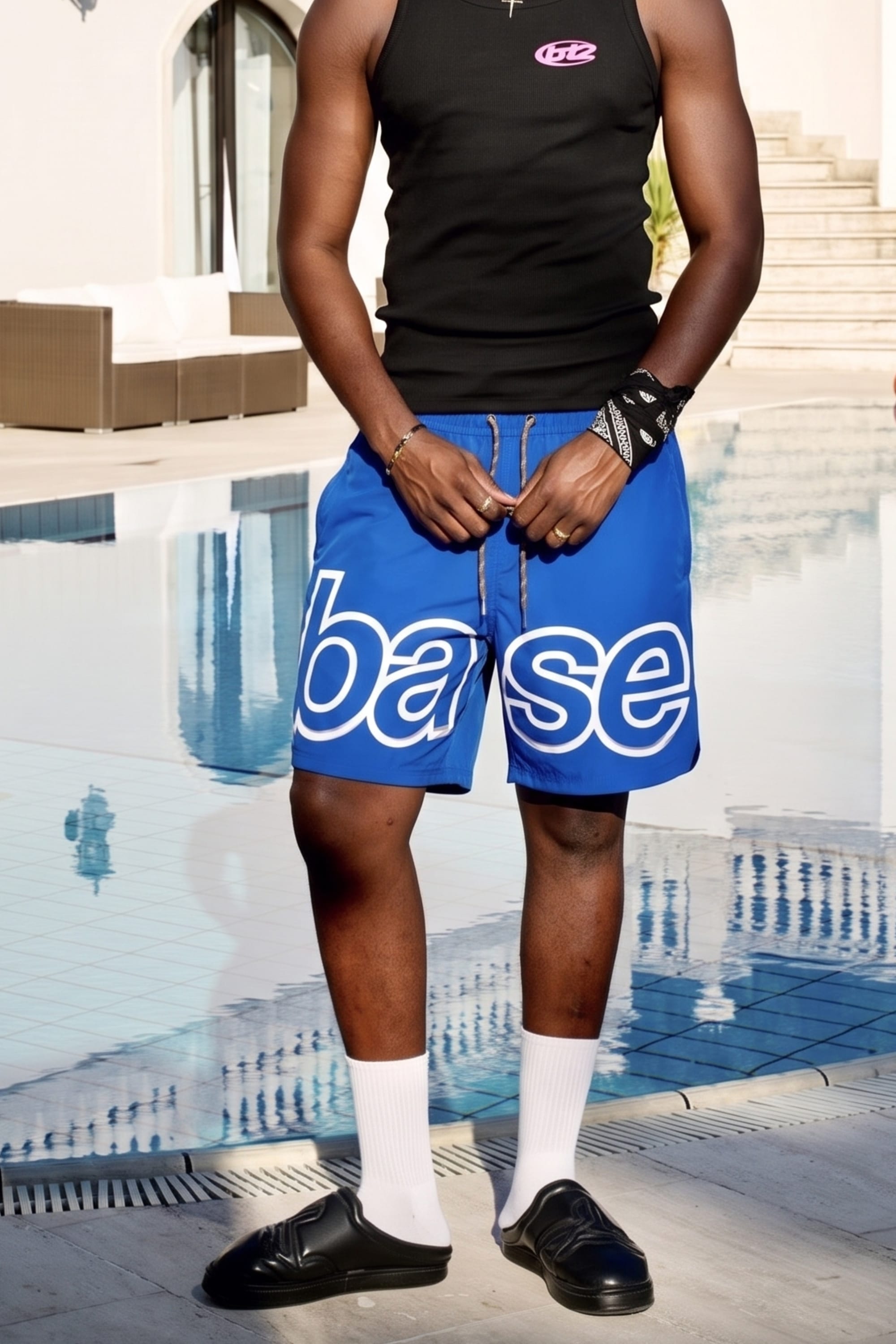 Swim Short "SUMMER CLUB" BASE Electricblue/White