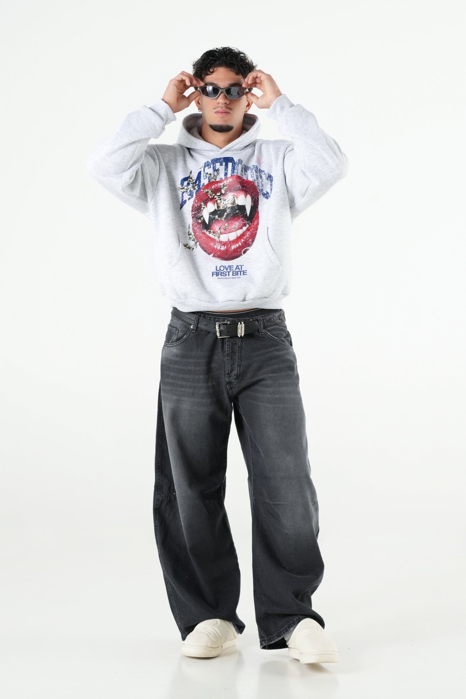Hoodie "B12LAB" LoveBite AshGrey