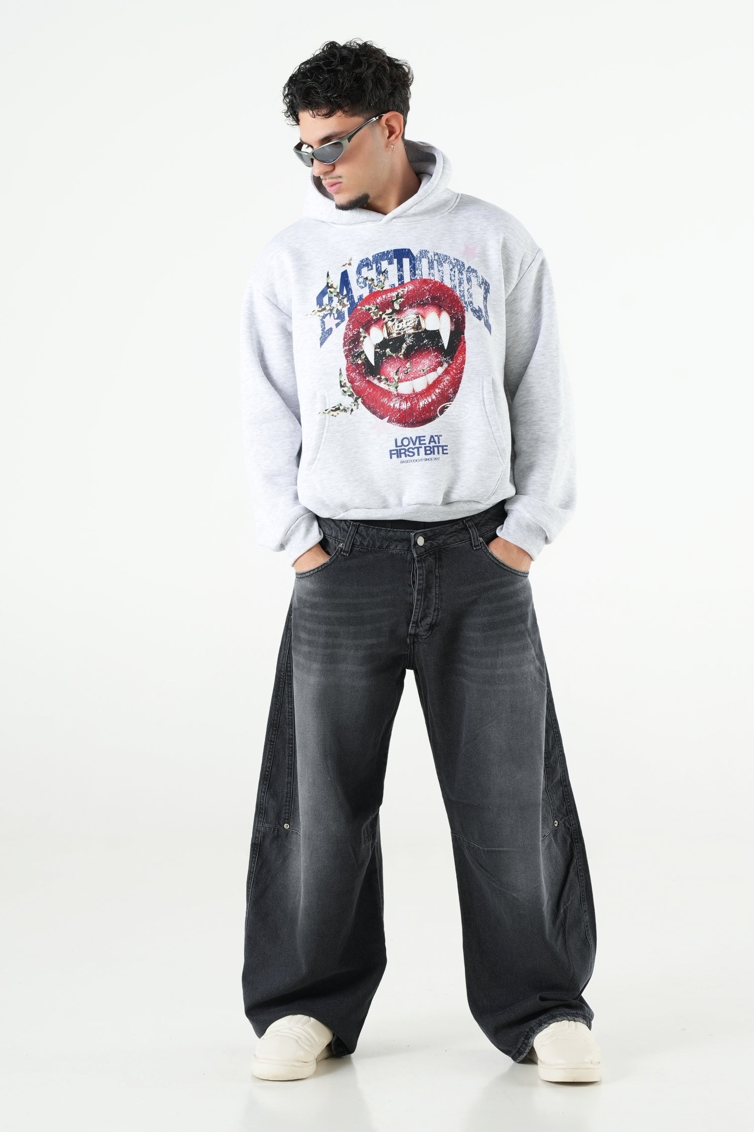 Hoodie "B12LAB" LoveBite AshGrey