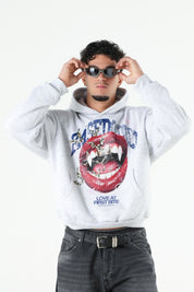 Hoodie "B12LAB" LoveBite AshGrey