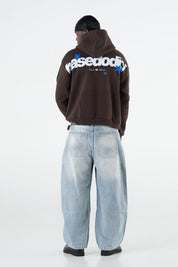 Hoodie "THE NOISE" BackLogoStars Brown/White