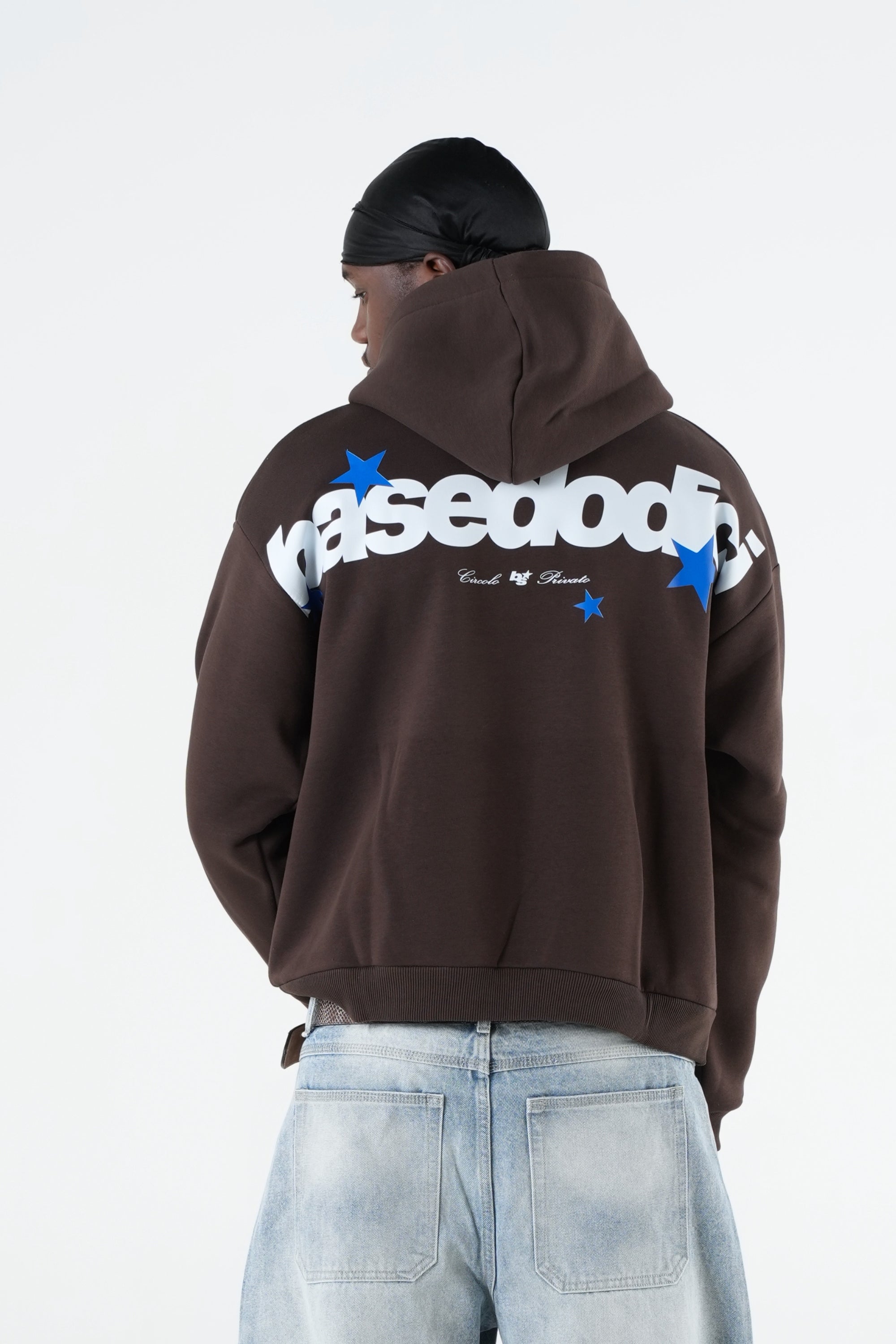Hoodie "THE NOISE" BackLogoStars Brown/White