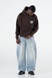 Hoodie "THE NOISE" BackLogoStars Brown/White