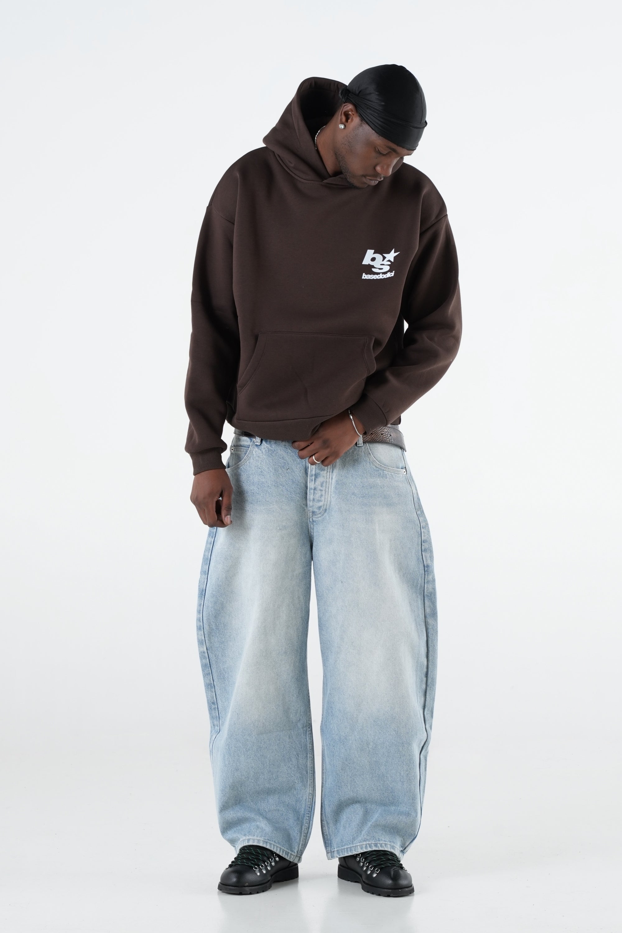 Hoodie "THE NOISE" BackLogoStars Brown/White