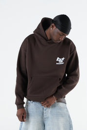 Hoodie "THE NOISE" BackLogoStars Brown/White