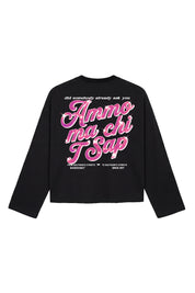 Longsleeve "AMMO" CHI'T'SAP Black/GlitterPinkItalic