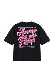T-Shirt "AMMO" CHI'T'SAP Black/GlitterPinkItalic