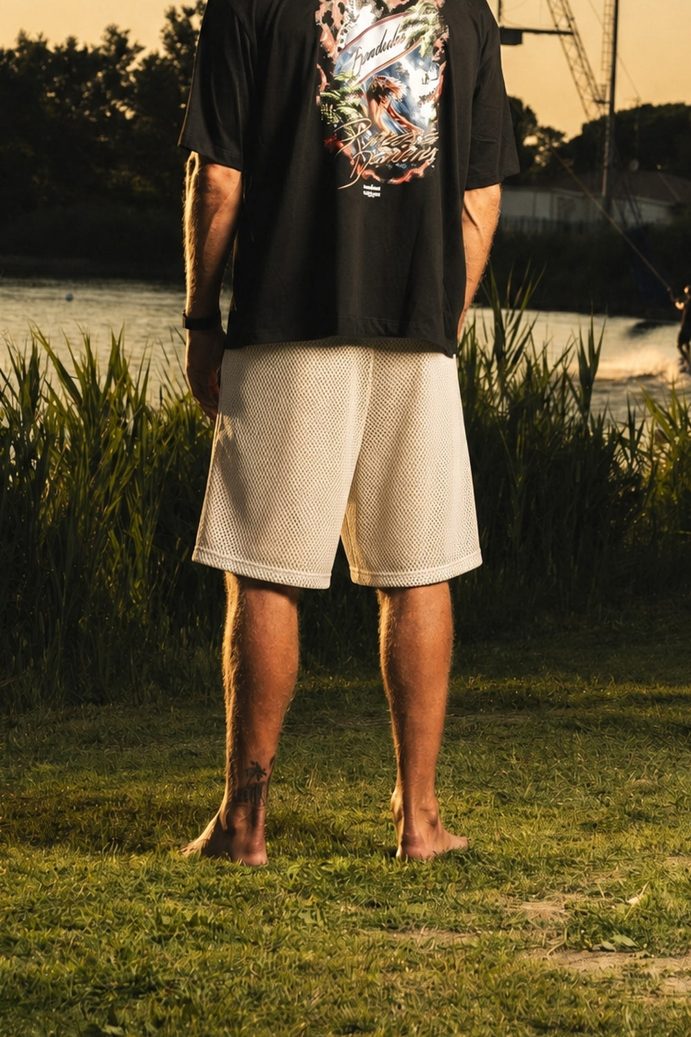 Fleece Jorts Mesh "RIVIERA" logo White