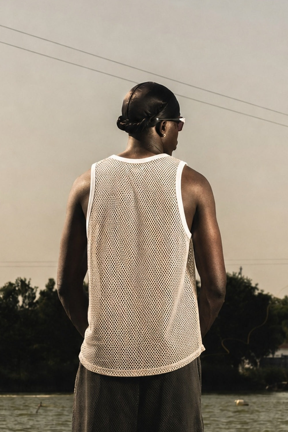 Tank Mesh "RIVIERA" Logo White