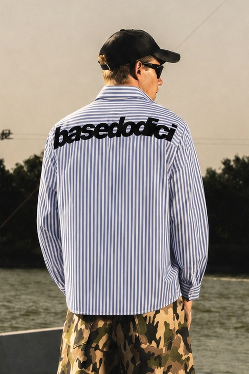 Shirt "RIVIERA" ShoulderLogo Stripe/Blue
