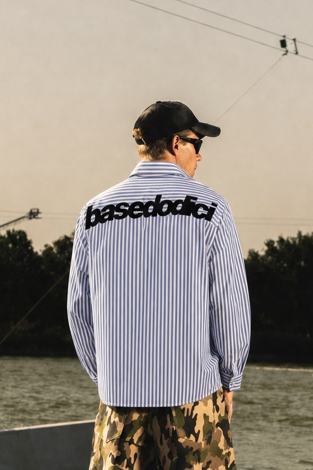 Shirt "RIVIERA" ShoulderLogo Stripe/Blue