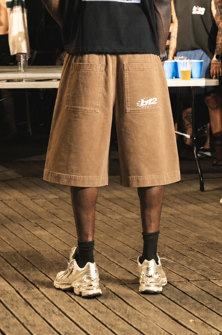 Jorts "RIVIERA" Logo Brown/White