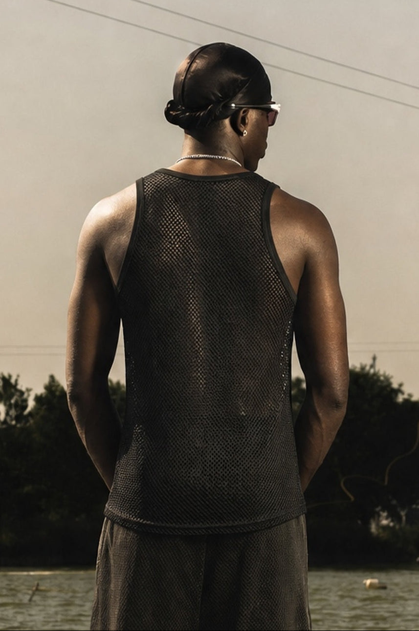 Tank Mesh "RIVIERA" Logo Black