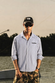 Shirt "RIVIERA" ShoulderLogo Stripe/Blue