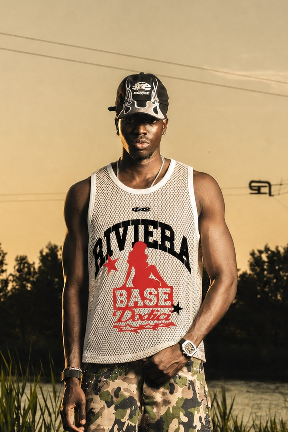 Tank Mesh "RIVIERA" Base White