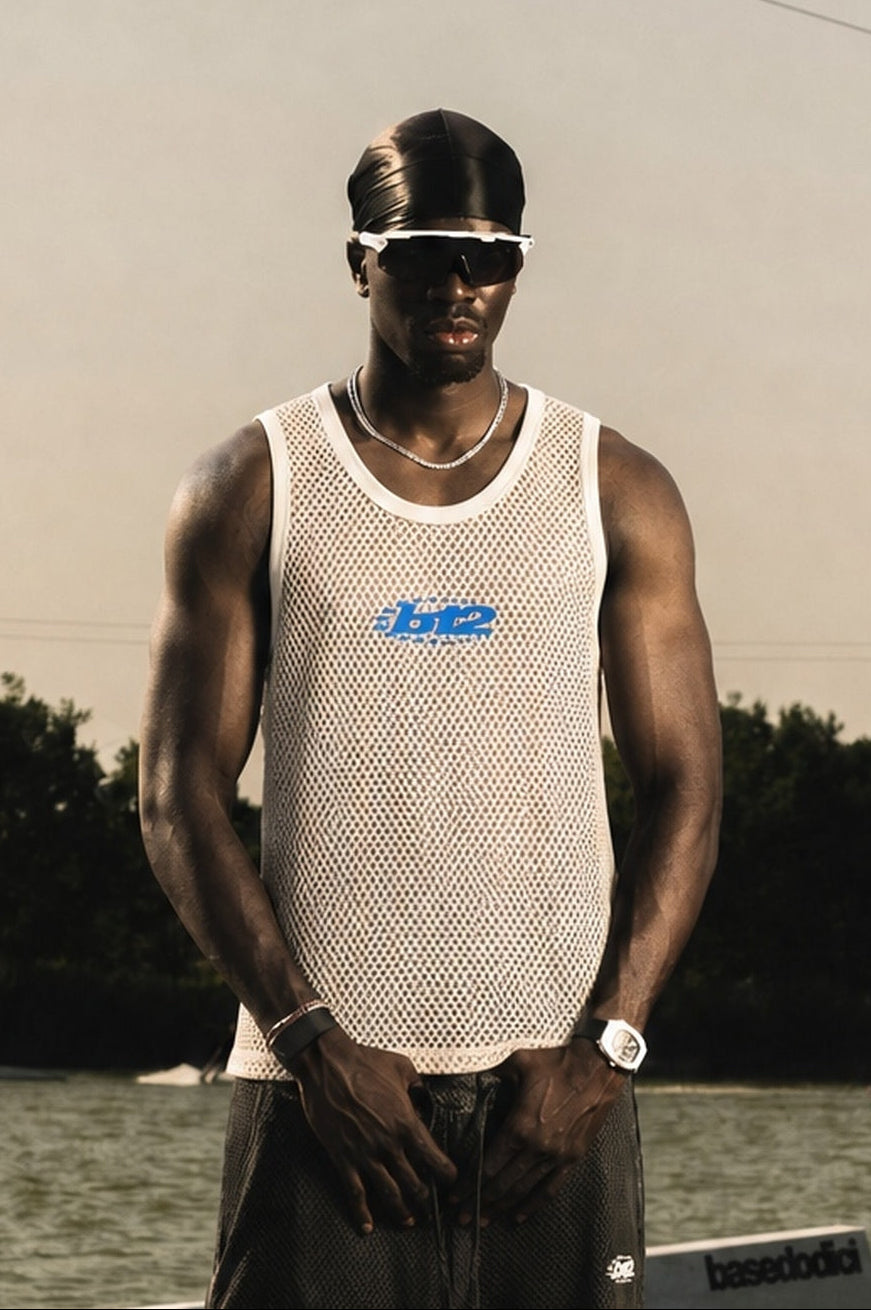 Tank Mesh "RIVIERA" Logo White