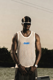 Tank Mesh "RIVIERA" Logo White